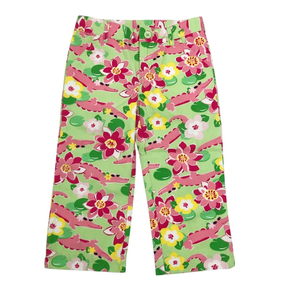 Gymboree | Alligator Floral Print Green Pink Pants Girls Size 7